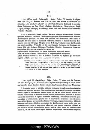 Codex diplomaticus anhaltinus, banda 1-2 . 1869 104 DE CDA 1-2 164 Foto Stock