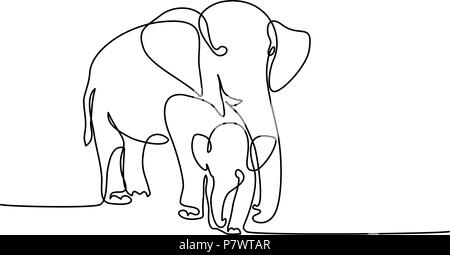 Elephant con il bambino Illustrazione Vettoriale