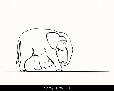 Cucciolo di elefante simbolo a piedi Illustrazione Vettoriale