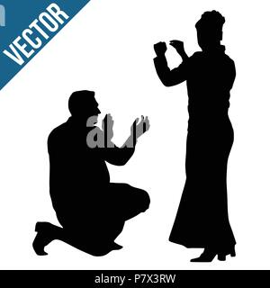 Greco silhouette ballerino eseguire il syrtaki su sfondo bianco, illustrazione vettoriale Illustrazione Vettoriale