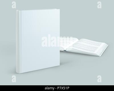 Vuoto con coperchio rigido modello libro su sfondo bianco Foto Stock