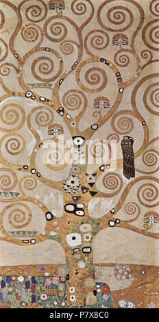 . Deutsch: Entwurf für den Wandfries im Palais Stoclet in Brüssel, dettaglio: Lebensbaum 1905-1909 178 Gustav Klimt 032 Foto Stock