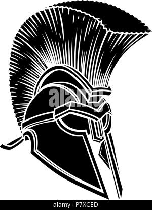 Spartan greco antico casco Illustrazione Vettoriale