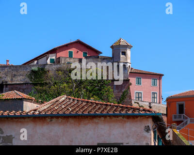 Forte Stella, il giardino di Villa dei Mulini, Portoferraio, Isola d'Elba, Regione Toscana, Provincia di Livorno, Italia, Europa Foto Stock