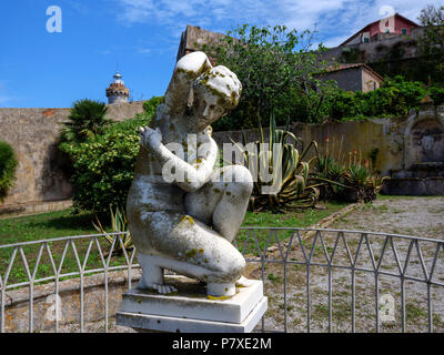 Forte Stella, faro, giardino di Villa dei Mulini, Portoferraio, Isola d'Elba, Regione Toscana, Provincia di Livorno, Italia, Europa Foto Stock