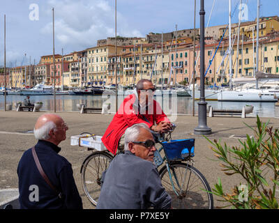 Pier porto Darsena, Portoferraio, Isola d'Elba, Regione Toscana, Provincia di Livorno, Italia, Europa Foto Stock