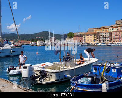 Porto Darsema, Portoferraio, Isola d'Elba, Regione Toscana, Provincia di Livorno, Italia, Europa Foto Stock