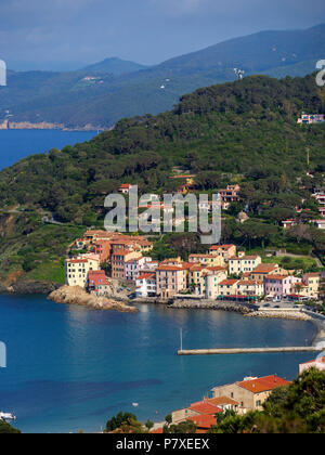 I pescatori trimestri del Cotone, porto, Marciana Marina, Isola d'Elba, Regione Toscana, Provincia di Livorno, Italia, Europa Foto Stock