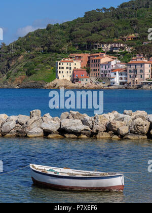 I pescatori trimestri del Cotone, porto, Marciana Marina, Isola d'Elba, Regione Toscana, Provincia di Livorno, Italia, Europa Foto Stock