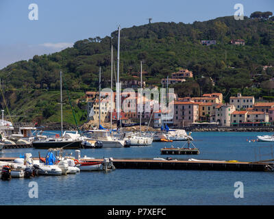 Porto di Pescatori di quarti Cotone, porto, Marciana Marina, Isola d'Elba, Regione Toscana, Provincia di Livorno, Italia, Europa Foto Stock