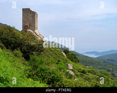 Torre di avvistamento San Giovanni bei Sant'Ilario in Campo, Elba, Regione Toscana, Provincia di Livorno, Italia, Europa Foto Stock