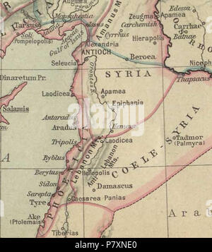 Inglese: una mappa della Siria sotto il controllo di Roma. 7 Novembre 2015 132 mappa dettagliata della Siria romana Foto Stock