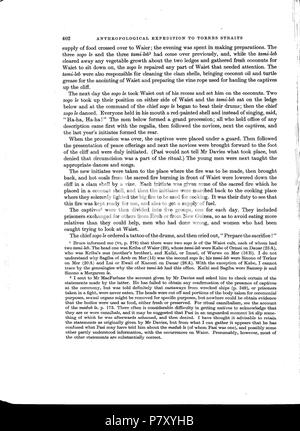 Inglese: Alfred C. Haddon: Relazioni della Cambridge spedizione antropologica di Torres Straits-Vol 1, etnografia generale Extrakt von File:Haddon-Reports del Cambridge spedizione antropologica di Torres Straits-Vol 1 Etnografia generale-ttu stc001 000031.pdf . 1935 184 Haddon-Reports del Cambridge spedizione antropologica di Torres Straits-Vol 1 Etnografia generale-ttu stc001 000031 Seite 422 Bild 0001 Foto Stock