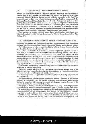 Inglese: Alfred C. Haddon: Relazioni della Cambridge spedizione antropologica di Torres Straits-Vol 1, etnografia generale Extrakt von File:Haddon-Reports del Cambridge spedizione antropologica di Torres Straits-Vol 1 Etnografia generale-ttu stc001 000031.pdf . 1935 184 Haddon-Reports del Cambridge spedizione antropologica di Torres Straits-Vol 1 Etnografia generale-ttu stc001 000031 Seite 430 Bild 0001 Foto Stock