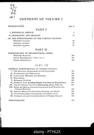 179 Haddon-Reports del Cambridge spedizione antropologica di Torres Straits-Vol 1 Etnografia generale-p009 Foto Stock