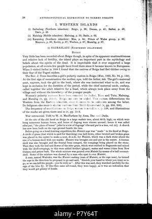 180 Haddon-Reports del Cambridge spedizione antropologica di Torres Straits-Vol 1 Etnografia generale-p058 Foto Stock