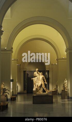 Museo Archeologico Nazionale di Napoli, Italia. Interno. Tirannicidi scultura. Foto Stock