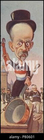 Inglese: un immagine della cartolina dal 1904 prendendo una vista satirico di Lepine. Uno di una serie di persone eminenti del popolo francese della Belle Epoch dall'artista Sirat . 1904 244 LepineSiratCartoon Foto Stock