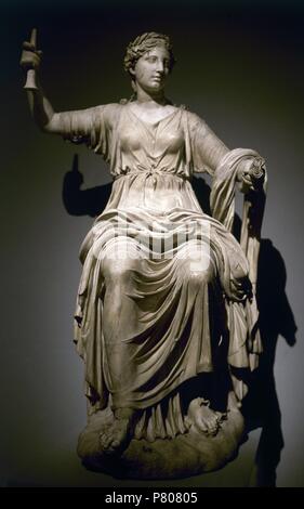 Clio, musa della Storia. Villa Adriana, Tivoli, Italia. Copia romana, 130-150. Il marmo. Regina Cristina di Svezia raccolta. Il Museo del Prado. Madrid. Spagna. Foto Stock