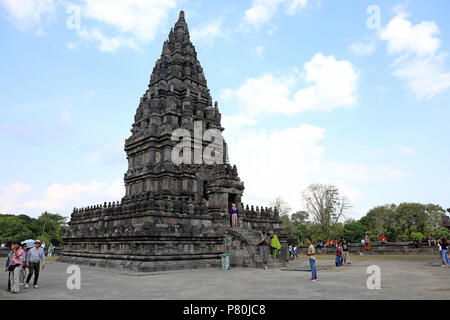 Jogjakarta, Indonesia - 23 Giugno 2018: Vista del tempio Hindu di Prambanan, nei pressi di Jogjakarta Foto Stock