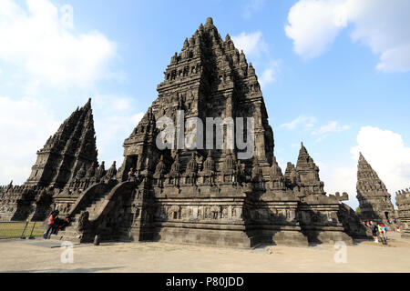 Jogjakarta, Indonesia - 23 Giugno 2018: Vista del tempio Hindu di Prambanan, nei pressi di Jogjakarta Foto Stock