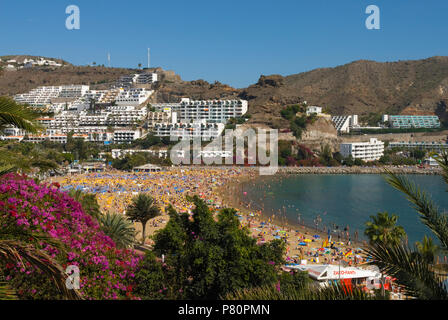 Vista sul resort di Puerto Rico sull isola delle Canarie di Gran Canaria, Spagna Foto Stock