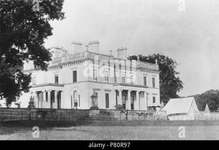 Inglese: Shobrooke House, nella parrocchia di Shobrooke, vicino a Crediton, Devon. Costruito circa 1850, distrutto da un incendio il 23 gennaio 1945 e successivamente demoliti. corca 1920 345 ShobrookeHouse Crediton Devon Foto Stock