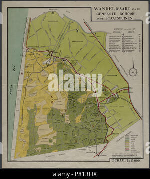 "Wandelkaart van de gemeente Schoorl en de Staatsduinen'. Vervaardiger: Kramers, W.S. Catalogusnummer: PR 1005140 . 9 maggio 2016, 13:29 343 Schoorl en de Staatsduinen 1930 (26305123654) Foto Stock