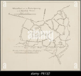 "Wandelkaart van de Staatsontginning in de Duinen Schoorlsche'. Vervaardiger: Onbekend Catalogusnummer: PR 1004193 . 9 maggio 2016, 09:34 343 Schoorlse Duinen 1915 (26874434056) Foto Stock