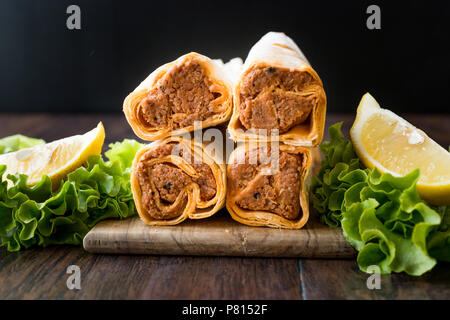 Cig Kofte Frumento / Shawarma / cibo turco. I cibi tradizionali. Foto Stock