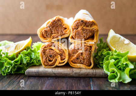 Cig Kofte Frumento / Shawarma / cibo turco. I cibi tradizionali. Foto Stock