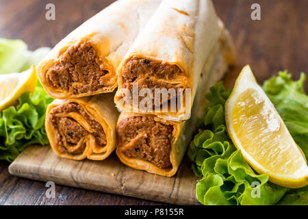 Cig Kofte Frumento / Shawarma / cibo turco. I cibi tradizionali. Foto Stock