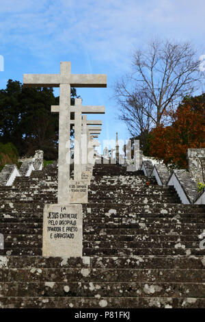 Calvario / Stazioni della Croce, Vila Praia de ancora, Provincia del Minho, Portogallo settentrionale Foto Stock