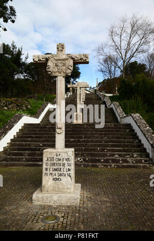 Calvario / Stazioni della Croce, Vila Praia de ancora, Provincia del Minho, Portogallo settentrionale Foto Stock