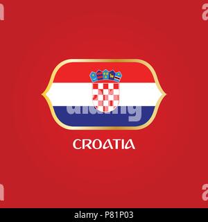 Bandiera della Croazia bandiera nazionale emblema di calcio Illustrazione Vettoriale
