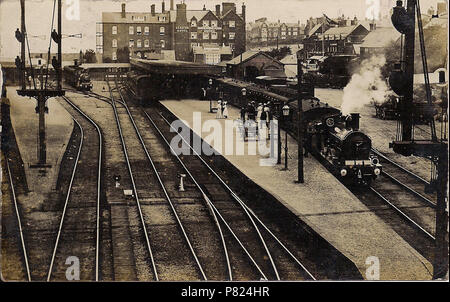 Hunstanton stazione ferroviaria . Postally usato 3 Febbraio 1920 200 Hunstanton stazione ferroviaria Foto Stock