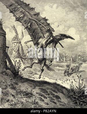 Illustrazione del libro 'Dsu Quixote de la Mancha " da M. de Cervantes. Museo: Collezione privata. Foto Stock