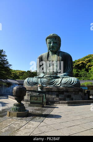 Il Daibutsu di Kamakura( Grande Buddha di Kamakura ) situato sui terreni del tempio Kotokuin nella città di Kamakura Foto Stock