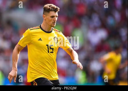 Mosca, Russia - 23 giugno: Thomas Meunier del Belgio durante il 2018 FIFA World Cup Russia gruppo G match tra il Belgio e la Tunisia a Spartak Stadium il 23 giugno 2018 a Mosca, in Russia. (Foto di Lukasz Laskowski/PressFocus/MB Media) Foto Stock