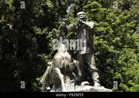 Cavalryman statua nel Wisconsin monumento in Vicksburg National Military Park, Vicksburg, Mississippi Foto Stock