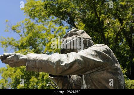 Statua di un soldato di unione per onorare i soldati che hanno combattuto per Wisconsin, all'assedio di Vicksburg durante la Guerra Civile. Foto Stock