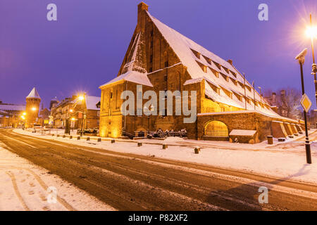 Grande Mulino in Gdansk di notte. Gdansk, Pomerania, Polonia. Foto Stock