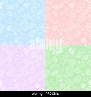 Vettore, modelli senza giunture di uova. rosa, blu, rosso e verde dello sfondo. Pasqua. Illustrazione Vettoriale