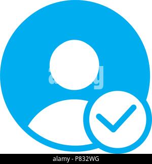 Utente ok,icona web template vettoriale Illustrazione Vettoriale