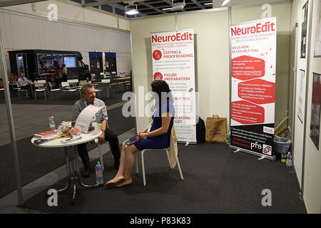 Berlino, Germania. 09 Luglio, 2018. BERLIN/Germania 09 luglio 2018  .vista generale di Federdation europea delle società di neuroscienze xi FENS Forum di neuroscienze a Berlino Germania 7-11 luglio 2018 Berlin /Germania . (Foto.Francesco Giuseppe decano/Deanpictures. Credito: Francesco Giuseppe decano/Deanpictures/Alamy Live News Foto Stock