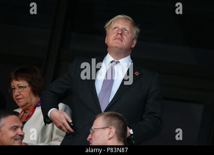 London Mayor Boris Johnson visto sullo stand durante la cerimonia di apertura del London 2012 Giochi Olimpici di Londra, Gran Bretagna, 27. Luglio 2012. Foto: Christian Charisius dpa | Utilizzo di tutto il mondo Foto Stock