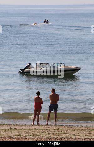 Spiaggia di Avon Mudeford, Christchurch, Dorset Foto Stock