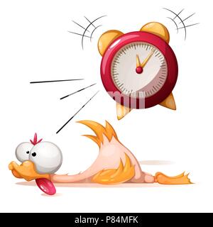 Divertente, grazioso, crazy personaggio dei fumetti di anatra. Illustrazione Vettoriale