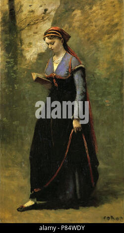 Corot Jean Baptiste Camille - il lettore Foto Stock