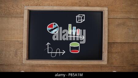 La geometria di disegni su istruzione di Blackboard Foto Stock